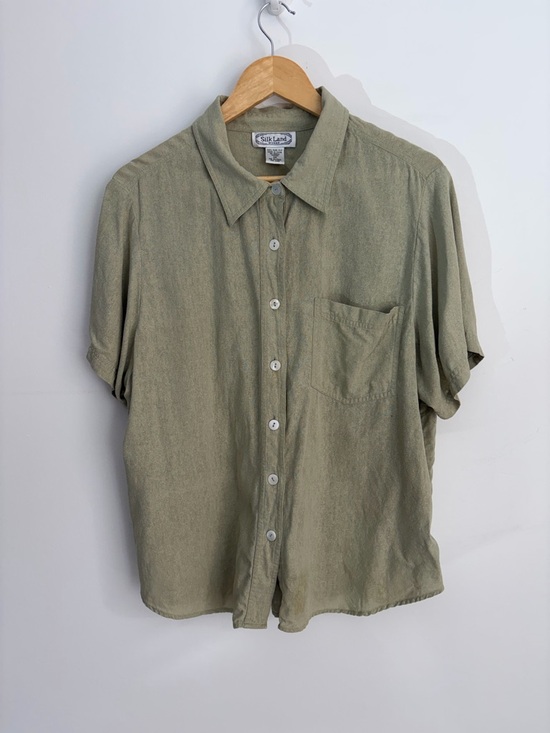SilkLand Tops - Vintage - Silk Land - 100% Silk Iridescent Button Blouse - Size 2X